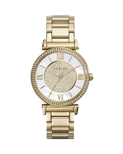 michael kors watch with rhinestones|Michael Kors leather watch.